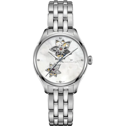 Hamilton Jazzmaster Open Heart Lady 34mm H32115192 - perlmutt,skelettiert,silber - 34mm