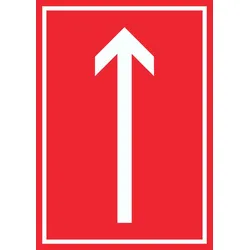 Richtungspfeil hoch Schild hochkant weiss rot Pfeil A5 (148x210mm)