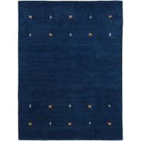 carpetfine Wollteppich »Gabbeh Uni«, rechteckig, blau
