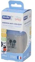 dodie® Biberon Initiation+ 150 ml anti-colique tétine ronde 3 vitesses Disney Mickey Bleu 0-6 mois Bouteilles 1 pc(s)