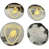 kykj 4 stück 60mm Radnabenkappen für Lamborghini Urus Aventador Gallardo Huracan LP700, Nabendeckel Radkappen Felgenschutz Abdeckung Ersatz Radnabendeckel Nabenkappen Felgendeckel