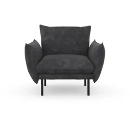 Home Affaire Sessel HOME AFFAIRE "Stine Cocktailsessel", grau (anthrazit), B:96cm H:86cm T:86cm, Struktur (100% Polyester);Struktur weich (85% Polyester/15% Nylon);Samtoptik (100% Polyester), Sessel, Sessel, Besonderes Design durch Kissenoptik und Keder, by Morten