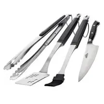 Napoleon Grillbesteck 4-teilig Edelstahl schwarz