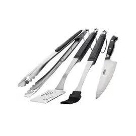 Napoleon Grillbesteck 4-teilig Edelstahl schwarz