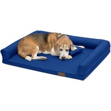 Juelle Orthopädisches Hundebett Große Hunde, Ergonomische Matratze mit Seiten für große Hunde, Abnehmbarer Bezug, Maschinenwaschbar, Lucky M-XXL (Größe: XXL - 145x105 cm, Szafir)