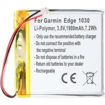 AccuCell Akku passend für Garmin Edge 1030, Li-Polymer, 3,8V, 1900mAh, 7,2Wh