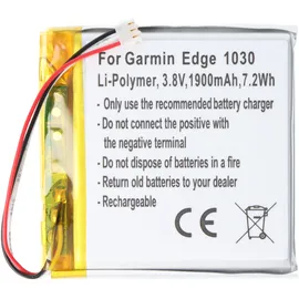 AccuCell Akku passend für Garmin Edge 1030, Li-Polymer, 3,8V, 1900mAh, 7,2Wh