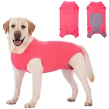 Axcimond Hundebody Nach Op Leckschutz Op Body Hund Kastration Hündin Rüde Medical Pet Shirt Hund Einteiler Wundschutzanzüge für Hunde Mit Klettverschluss Alternativen zu Kegel und Halskrause Rosa XXS