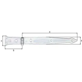 GAH Alberts Werfgehänge 252 x 77 mm Scharnier 48 x 35 mm