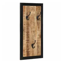 vidaXL Garderobenständer 40 x 2 x 80 cm Raues Massivholz Mango