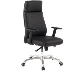 Bürostuhl Chefsessel PORTO Leder Schwarz Schreibtischstuhl Drehstuhl ergonomisch