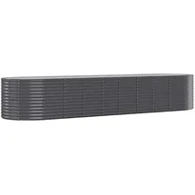 vidaXL Hochbeet Pulverbeschichteter Stahl 396x100x68 cm Anthrazit