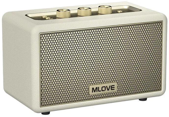 Mlove A200 Tragbarer Bluetooth-Lautsprecher, kabelloser Bluetooth 5.3 Lautsprecher, 24 Stunden Wiedergabezeit, Eleganter Retro-Bluetooth-Lautsprecher – Schwarz