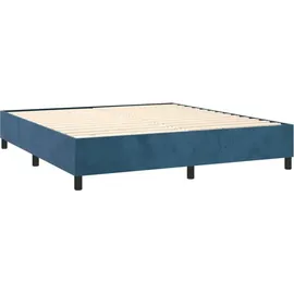 vidaXL Boxspringbett mit Matratze Dunkelblau 180x200 cm Samt