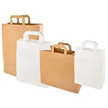 Papstar Papier-Tragetasche, 260 x 170 x 250 mm, weiß, Sie erhalten 1 Packung, Packungsinhalt: 50 Stück