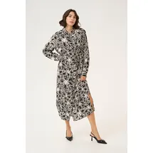 Kaffe KAhannah Blusenkleid Beige/Schwarz Blumen 38