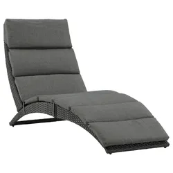 Sonnenliege Archie ca. 64x84x158 cm Schwarz