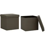 vidaXL Hocker mit Stauraum 2 Stk. Polyester Dunkelbraun