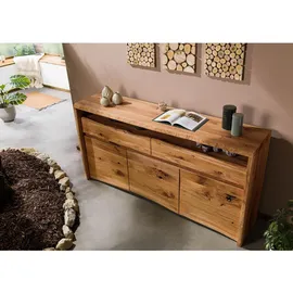 Massivmoebel24 Sideboard 191 x 96 x 45 cm Natur geölt / Beige