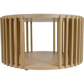 WoodMan Couchtisch WOODMAN "Drum, Breite/Tiefe/Höhe: 83/83/42 cm", braun (eichefarben), B:83cm H:42cm T:83cm, Tische, Couchtisch, Holzfurnier aus Eiche, Sproßen aus massiver Eiche, FSC