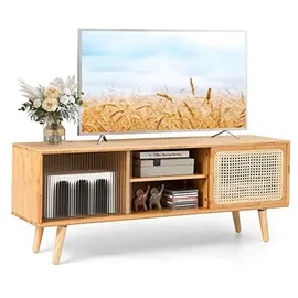 Costway TV-Lowboard 160 x 35 x 30 cm Braun Holz