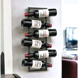 DanDiBo Ambiente Weinregal Wand Metall Schwarz Flaschenregal Flaschenständer Flaschenhalter für 6 Flaschen Schmal Modern Design