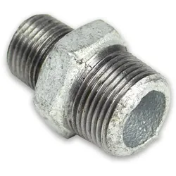 Temperguss Gewindefitting Reduzierdoppelnippel (AG - AG) (Ausführung: 1 1/2''AG - 1 1/4''AG)