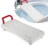 Randaco Badewannensitz,Badewannenbrett Senioren,Sitzbrett für Badewanne 70cm,mit Seifenablage und Griff,Verstellbare Breite 41-62cm,Kapazität 150kg,für Badewanne Badezimmer