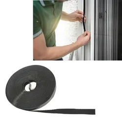 Fenster Fliegengitter Klettband selbstklebend 5m x 9.5mm schwarz Hakenband Befestigungsband Ersatzband für Insektenschutz Fenstergitter