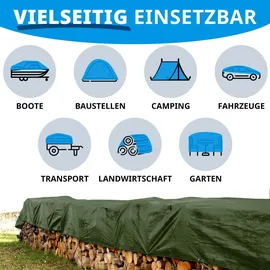 Floordirekt Abdeckplane Grün 8 x 12 m