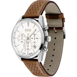 Boss Chronograph Quarz Uhr für Herren mit Hell-Braunes Lederarmband - 1513879