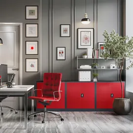 Jan Nowak C001B Aktenschrank 92,5 x 90 x 93 cm rot