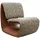 KAWOLA Sessel HAZEL Loungesessel Stoff multi beige / Kunstleder braun