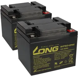 Ersatzakku für Shoprider Norderney, Pellworm, Südfall 2x Kung Long 12V 50Ah Blei Akku Zyklenfest AGM VRLA
