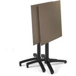 Oviala Business Gartentisch 60x60 cm kippbar Laminat aus taupefarbenem Beton - Oviala