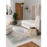 benuta pop Teppich Laury - Kunstfaser - Rechteckig & im Style: Vintage - Pflegeleicht für Wohnzimmer Schlafzimmer, Türkis, 80x150 cm