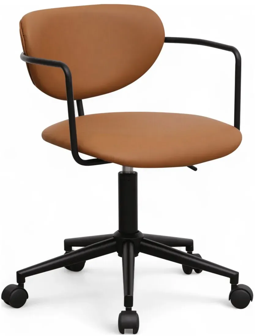 Bürostuhl Odila aus Kunstleder - Drehbar, Höhenverstellbar, Neigbar, Hellbraun
