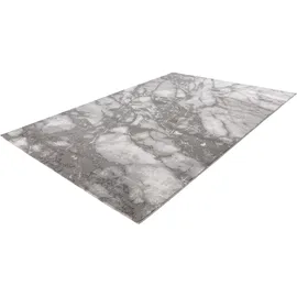 Kayoom Teppich KAYOOM "Mineral 425", silber, B:80cm H:12mm L:300cm, Polypropylen, Teppiche, Teppich, Kurzflor, Hoch Tief Struktur, Wohnzimmer