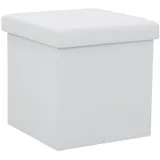 vidaXL Hocker mit Stauraum Weiß Kunstleder