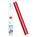 loklik Bügelfolie – 30,5 x 90 cm – Flexfolie für T-Shirts, Taschen & mehr – Waschbar & langlebig – Kompatibel mit Cricut, Silhouette Schneideplottern (Rot)