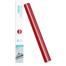 loklik Bügelfolie – 30,5 x 90 cm – Flexfolie für T-Shirts, Taschen & mehr – Waschbar & langlebig – Kompatibel mit Cricut, Silhouette Schneideplottern (Rot)
