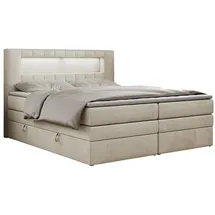 MKS Meble Boxspringbett Beige, Textil, 2-Sitzer, H3, Rechteckig, 180x200 cm, Schlafzimmer, Betten, Boxspringbetten