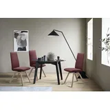 Polsterstuhl STRESSLESS "Laurel", rot (bordeaux batick, schwarz), B:49cm H:105cm T:60cm, Leder BATICK: BATICK ist ein leicht korrigiertes, durchgefärbtes und genarbtes Möbelleder, bei dem die meisten Unebenheiten und Spuren in der Regel entfernt wurden., Stühle, Polsterstuhl, High Back, Größe L, mit schräggestellten Beinen in Schwarz