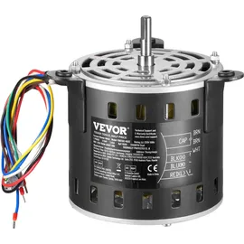 Vevor 1/5 PS Gebläsemotor, 220 V, 1,45 Ampere, 3-Gang (700/900/1100 U/min), 10 mm Wellendurchmesser, 20 mm Wellenlänge, ROT. CCW vom Wellenende, inkl. CBB60 8 μF / 450 V Kondensator