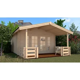Weka Gartenhaus 137 B 3,80 x 5,00 m natur inkl. Vordach und Terasse