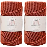 Makromecity 2 Strang Makramee Garn 3mm x 120m Ziegel Premium Polyester Makramee Schnur Polypropylene Basteln für Wandbehänge Umhängetasche Handtasche Runner Schnullerkette Platzteller