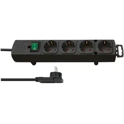 Comfort-Line Plus Steckdosenleiste, Flachstecker, breite Abstände, 4-fach, schw.