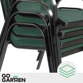 gogarden Metall Gartenstühle Gartensessel 55 x 80 x 89 cm grün 6 St.