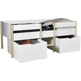 Weber Industries Halbhochbett Sissy 90 x 190 cm Eiche lackiert weiß