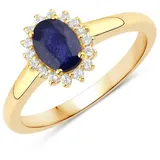Rafaela Donata Ring Sterling Silber Saphir (glasgefüllt) in gelbgold | Gr.: 50
